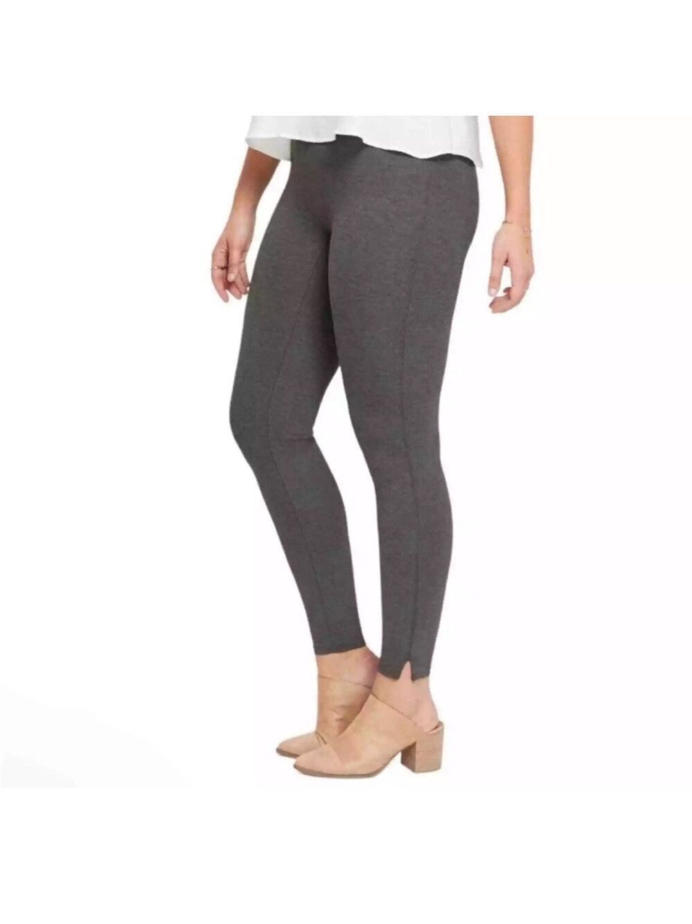 Spanx Ankle Length Ponte Knit Legging Charcoal Heather Size 1X